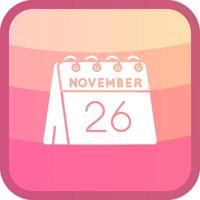 26th of November Glyph Squre Colored Icon vector