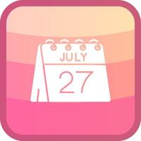 27th of July Glyph Squre Colored Icon vector