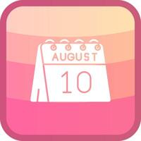 10th of August Glyph Squre Colored Icon vector