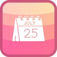 25th of July Glyph Squre Colored Icon vector