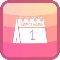 1st of September Glyph Squre Colored Icon vector