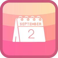 2nd of September Glyph Squre Colored Icon vector