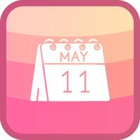 11th of May Glyph Squre Colored Icon vector