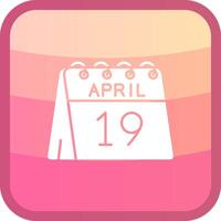 19th of April Glyph Squre Colored Icon vector