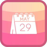 29th of May Glyph Squre Colored Icon vector