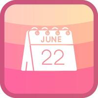 22nd of June Glyph Squre Colored Icon vector