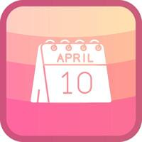 10th of April Glyph Squre Colored Icon vector