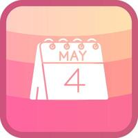 4th of May Glyph Squre Colored Icon vector