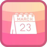 23rd of March Glyph Squre Colored Icon vector