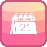 21st of February Glyph Squre Colored Icon vector