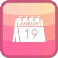 19th of January Glyph Squre Colored Icon vector