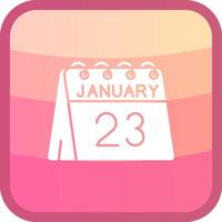23rd of January Glyph Squre Colored Icon vector