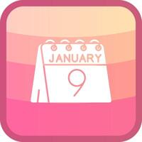 9th of January Glyph Squre Colored Icon vector