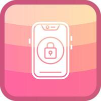 Lock Glyph Squre Colored Icon vector