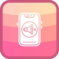Mute Glyph Squre Colored Icon vector