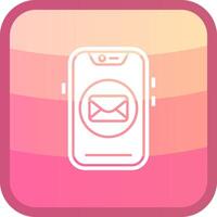Email Glyph Squre Colored Icon vector