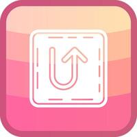 U turn Glyph Squre Colored Icon vector