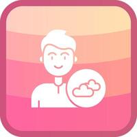 Cloud Glyph Squre Colored Icon vector