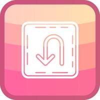 U turn Glyph Squre Colored Icon vector