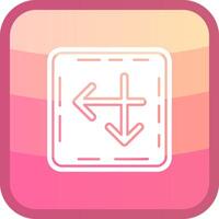 Intersect Glyph Squre Colored Icon vector