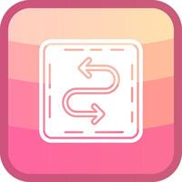 Zigzag Glyph Squre Colored Icon vector