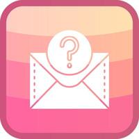 Question mark Glyph Squre Colored Icon vector