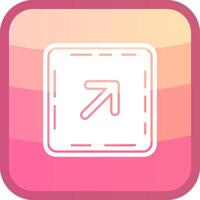 Up right arrow Glyph Squre Colored Icon vector