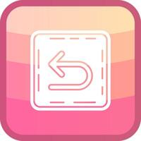 U turn Glyph Squre Colored Icon vector