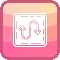 Zigzag Glyph Squre Colored Icon vector