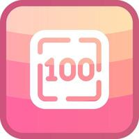 One Hundred Glyph Squre Colored Icon vector