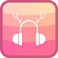 Earmuffs Glyph Squre Colored Icon vector