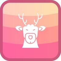 Deer Glyph Squre Colored Icon vector