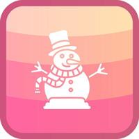 Snowman Glyph Squre Colored Icon vector