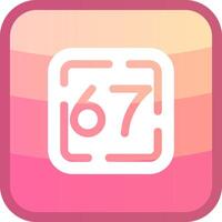 Sixty Seven Glyph Squre Colored Icon vector