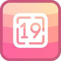 Nineteen Glyph Squre Colored Icon vector