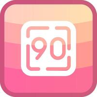 Ninety Glyph Squre Colored Icon vector