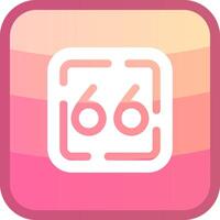 Sixty Six Glyph Squre Colored Icon vector