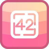 Forty Two Glyph Squre Colored Icon vector