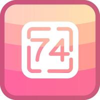 Seventy Four Glyph Squre Colored Icon vector