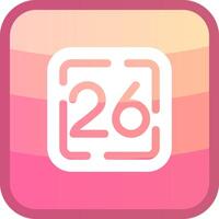 Twenty Six Glyph Squre Colored Icon vector