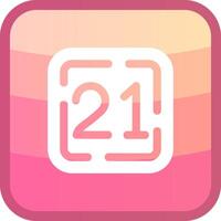 Twenty One Glyph Squre Colored Icon vector