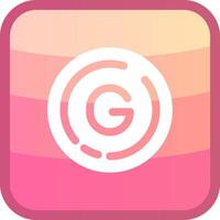 Letter g Glyph Squre Colored Icon vector