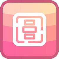 Horizontal Alignment Glyph Squre Colored Icon vector
