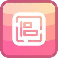 Left allignment Glyph Squre Colored Icon vector