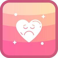 Sad Glyph Squre Colored Icon vector