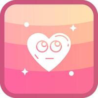 Rolling eyes Glyph Squre Colored Icon vector