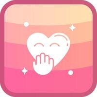Blush Glyph Squre Colored Icon vector