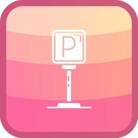 Parking Glyph Squre Colored Icon vector