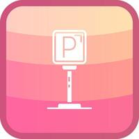 Parking Glyph Squre Colored Icon vector