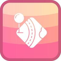 Pin Glyph Squre Colored Icon vector
